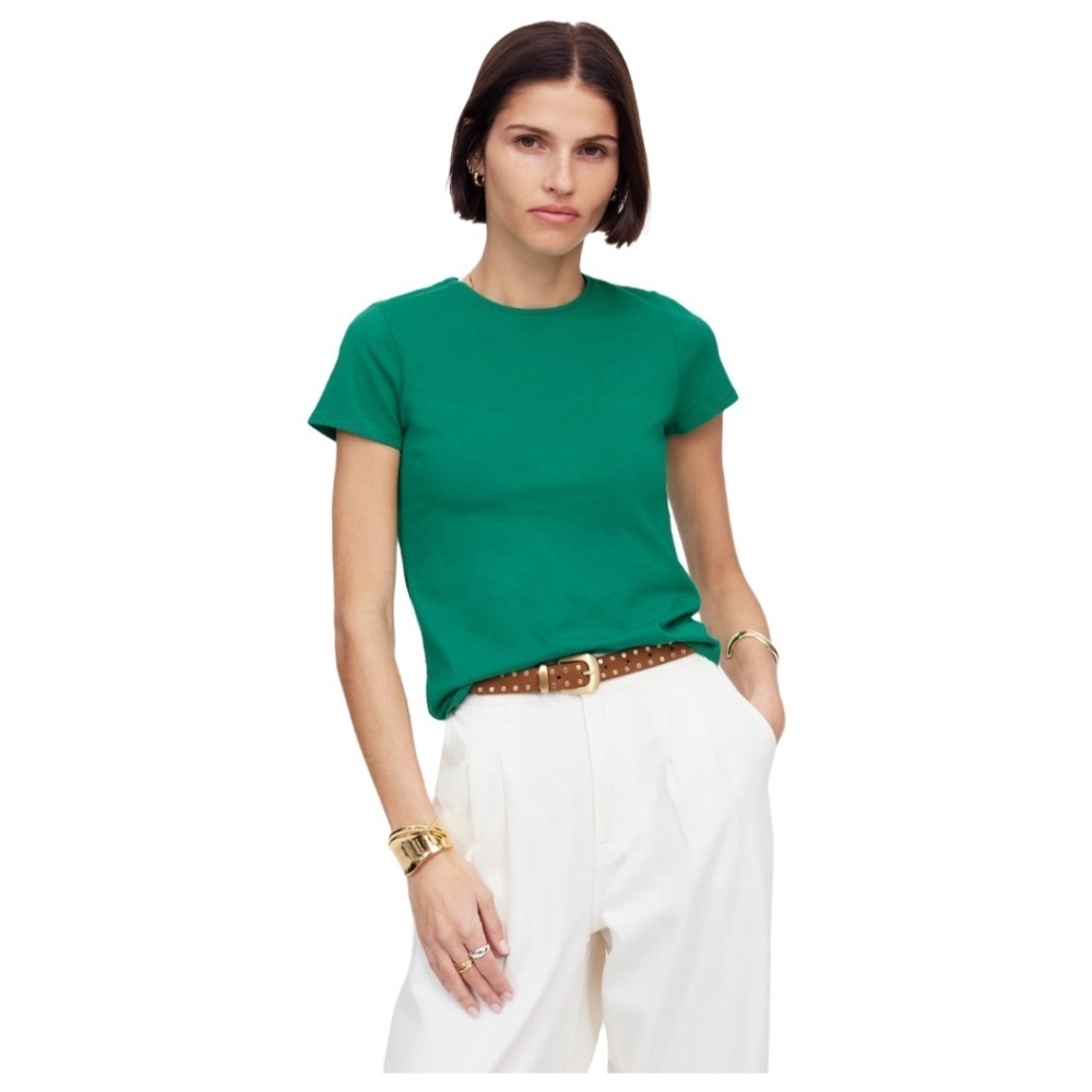 Madewell Essential Slim Tee | Verdant Green | XS | Lightweight Cotton